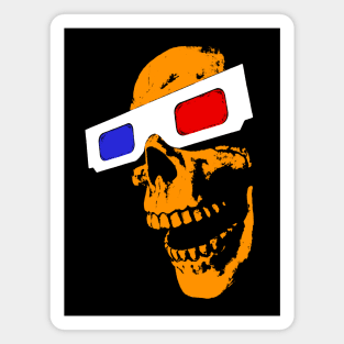 3D Skull (orange) Magnet